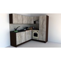 Bucatarie de Colt GENA NEW 5 DR. 170-220, Cu Corp de Cuptor, Wenge / Decor K084